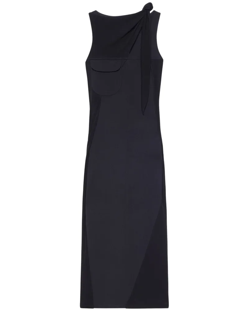 Courrèges Drapé-Midikleid - Schwarz Schwarz