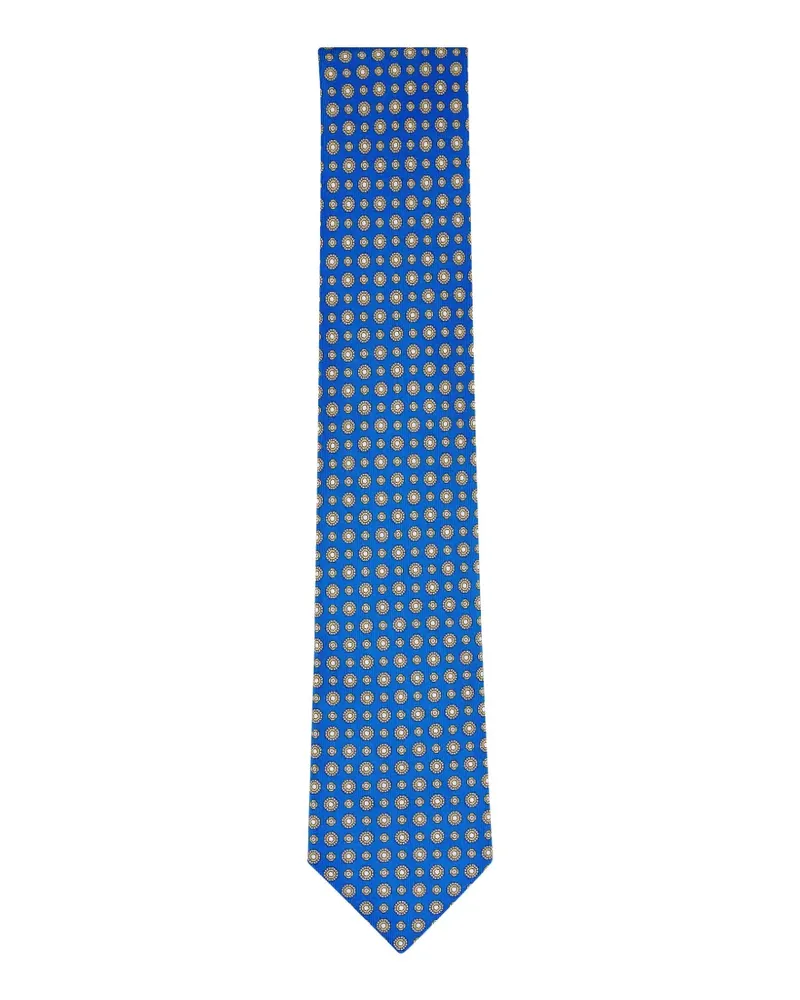 Brioni geometric-print silk tie - Blau Blau