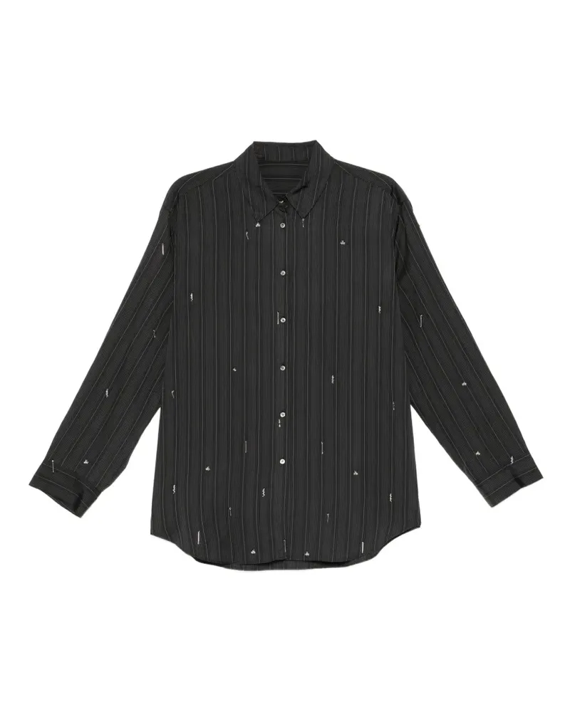JNBY Gestreiftes Hemd mit Verzierung - Schwarz Schwarz