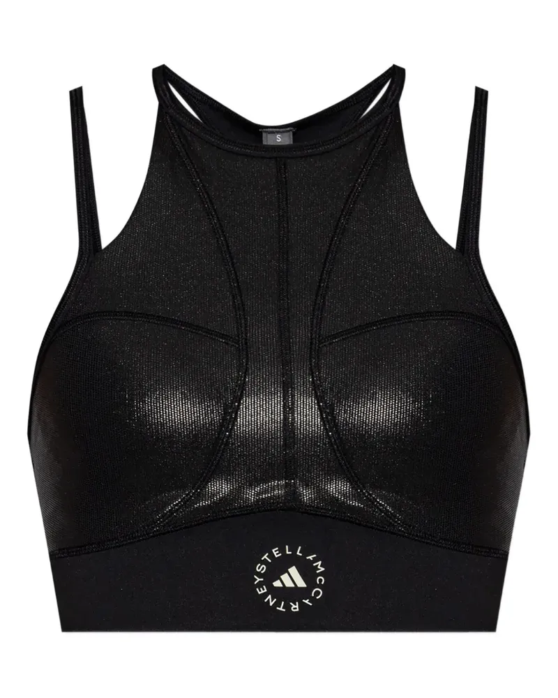 adidas Sport-BH mit Kontrasteinsätzen - Schwarz Schwarz