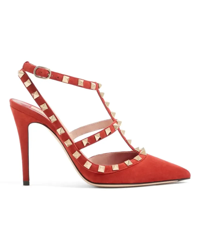 Valentino Garavani Rockstud suede pumps 100mm - Rot Rot