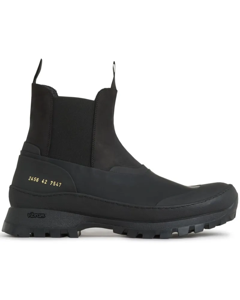 Common Projects Knöchelhohe Lederstiefel - Schwarz Schwarz