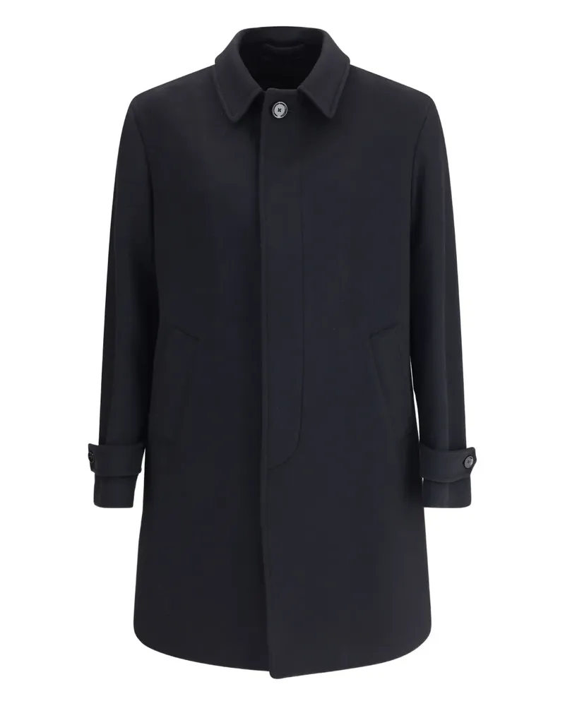 LARDINI Klassischer Wollmantel - Schwarz Schwarz