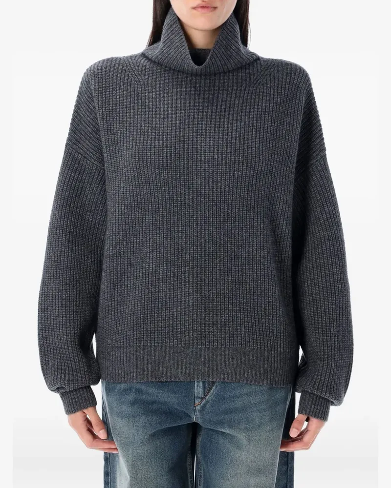 Isabel Marant Gerippter Strick mit Stehkragen - Grau Grau