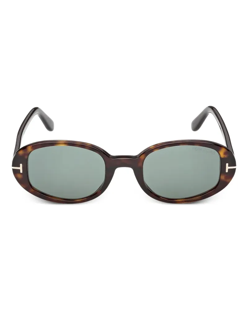Tom Ford Sonnenbrille mit ovalem Gestell - Braun Braun