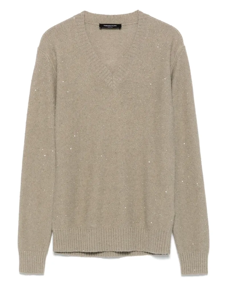 Fabiana Filippi Pullover mit Pailletten - Grün Grün