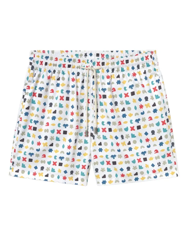 Arrels Barcelona Badeshorts mit geometrischem Print - Weiß Weiß