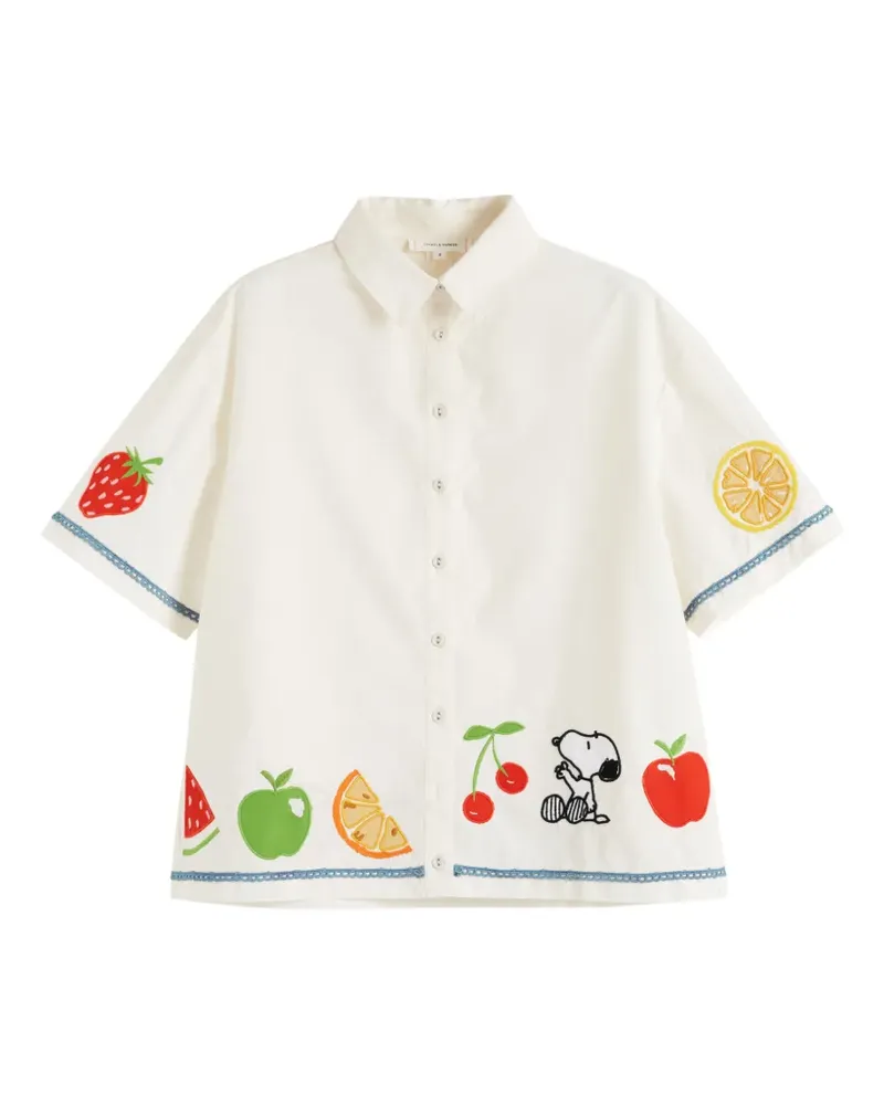 Chinti & Parker Snoopy Hemd mit Früchtemotiv - Weiß Weiß