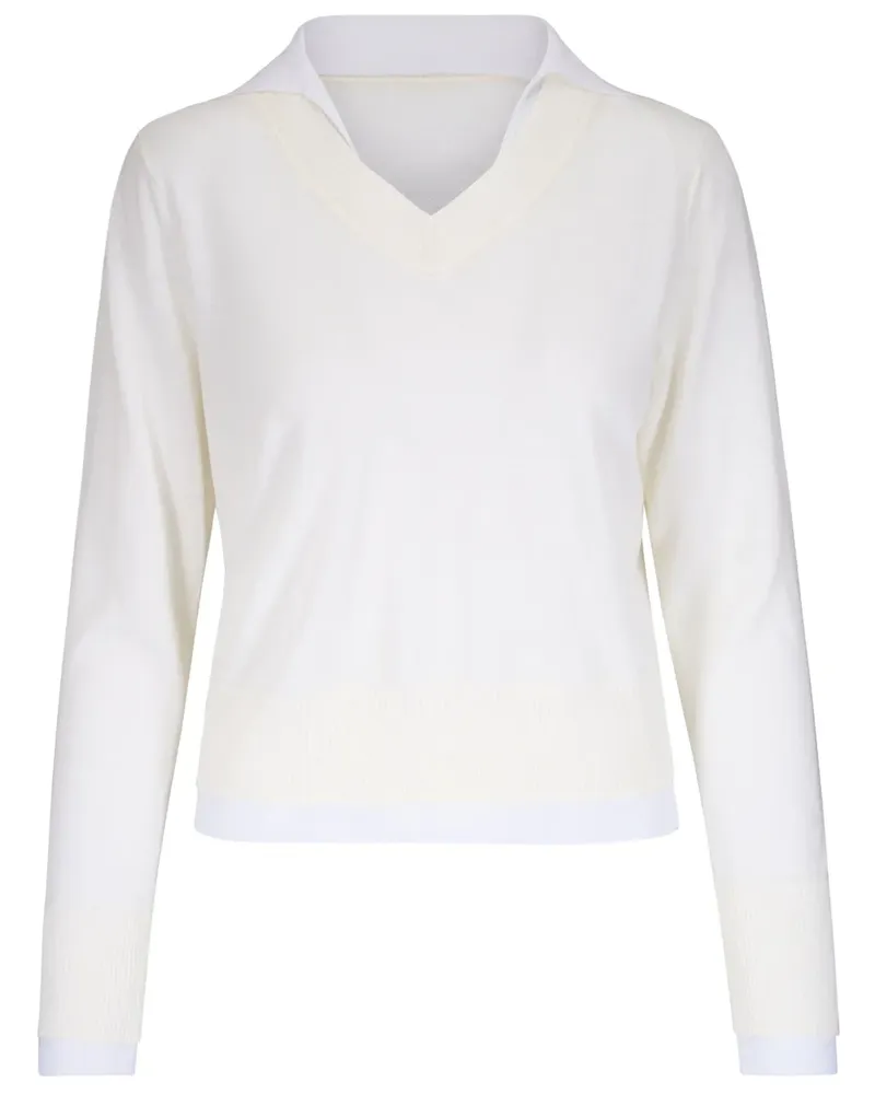 Vince Pullover mit Kragen - Weiß Weiß