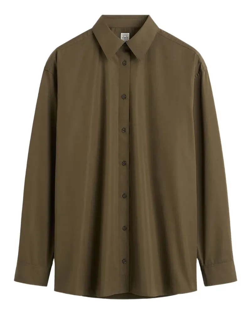 Totême Button-down-Hemd aus Baumwolle - Grün Grün