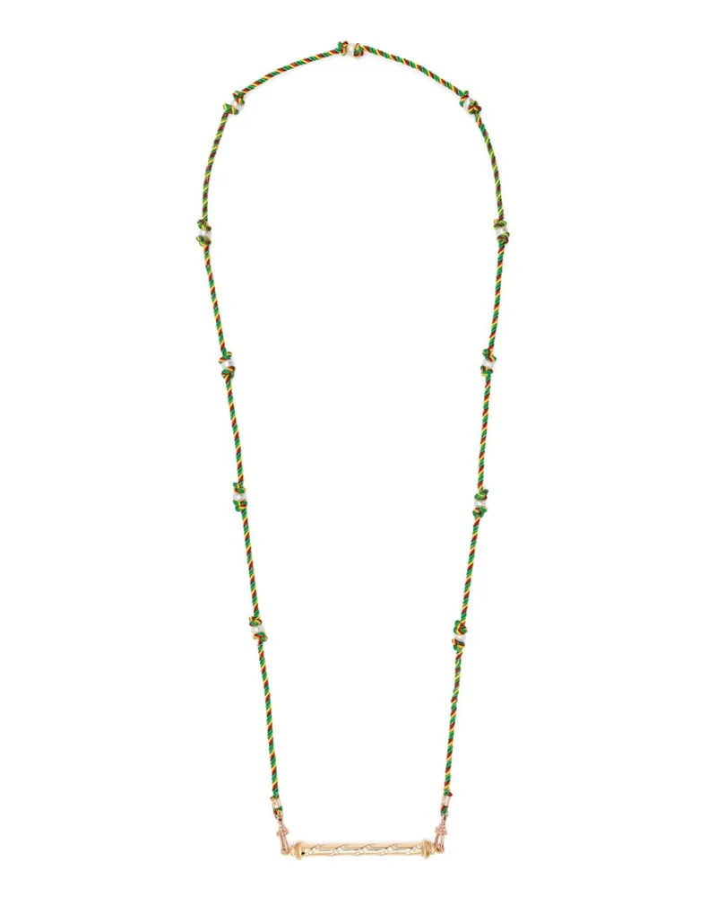 Marie Lichtenberg 18kt Candy Cane Gelbgoldhalskette mit Diamanten Gold