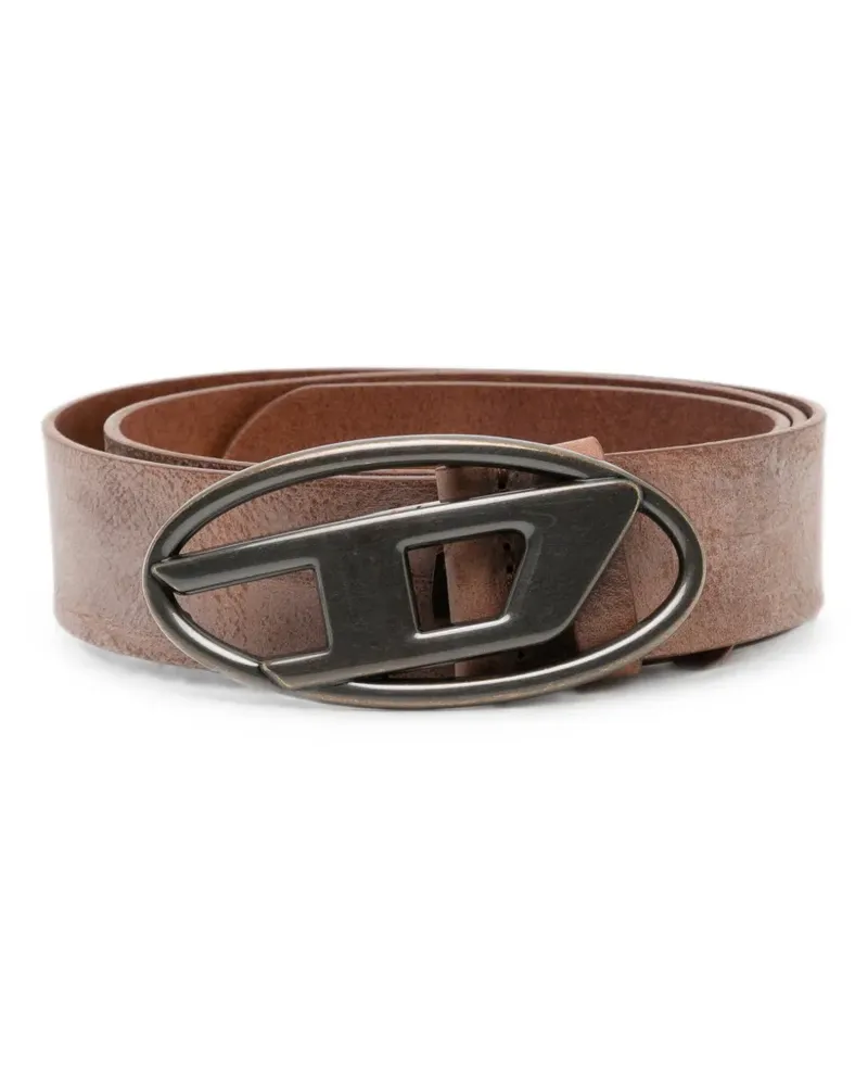 Diesel Oval D plaque belt - Braun Braun