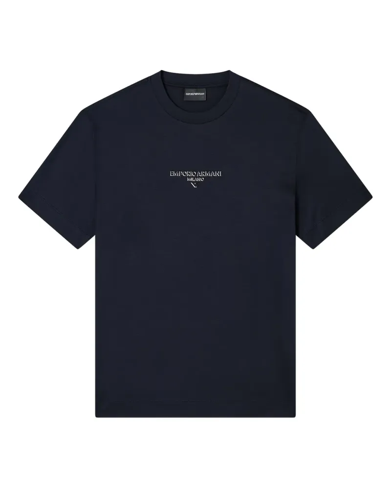 Emporio Armani T-Shirt mit Logo-Stickerei - Blau Blau