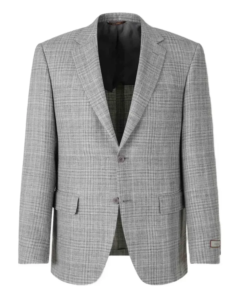 Canali notched-lapel checked blazer - Grau Grau