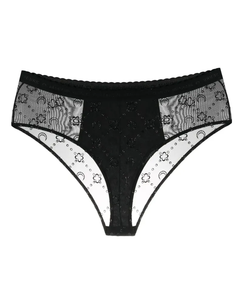 Marine Serre Netzoberteil mit Monogramm - Schwarz Schwarz