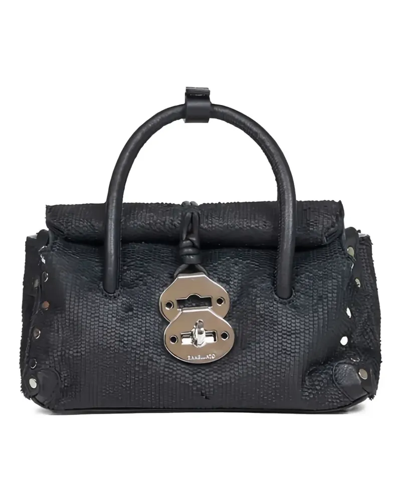 Zanellato Tote Bag mit Henkel und Nieten - Schwarz Schwarz