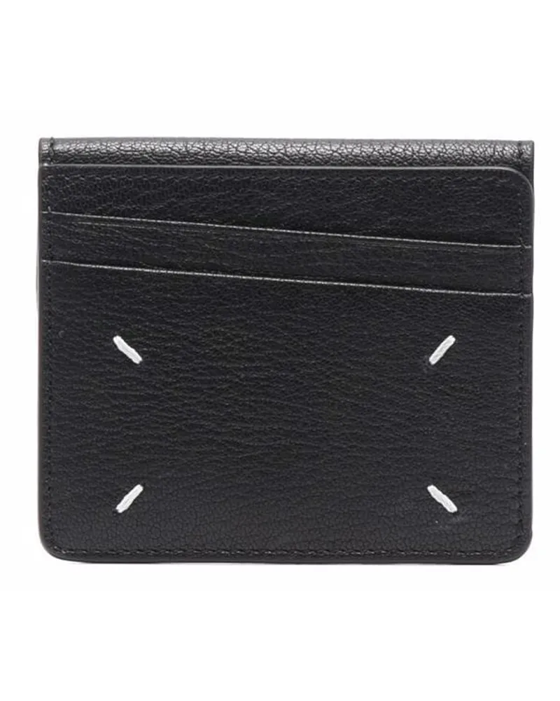 Maison Margiela Kartenetui mit Ziernähten - Schwarz Schwarz