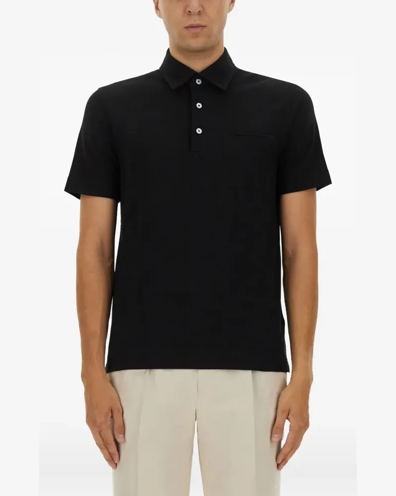 Ermenegildo Zegna Poloshirt mit Brusttasche - Schwarz Schwarz