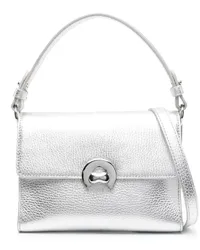 Coccinelle Mini-Tasche aus gekörntem Leder Silber