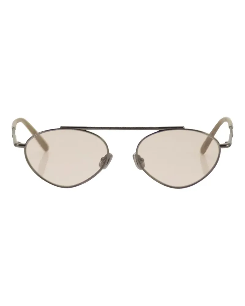 Brunello Cucinelli titanium pilot-frame sunglasses - Grau Grau