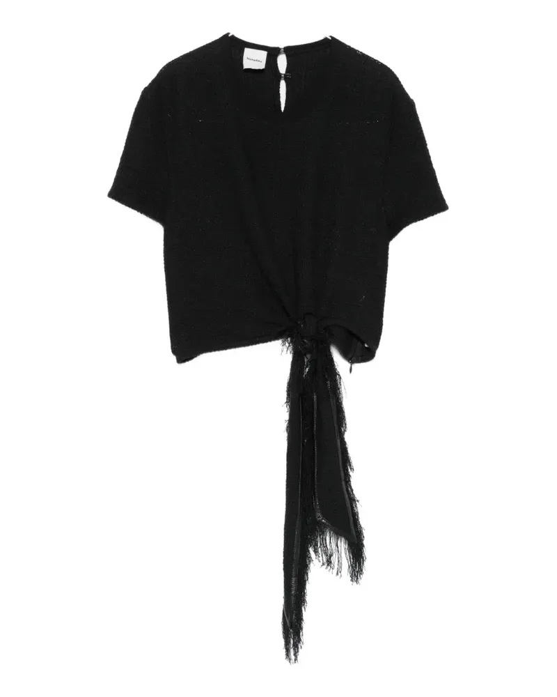 Nanushka Mariel ruched-front crop top - Schwarz Schwarz