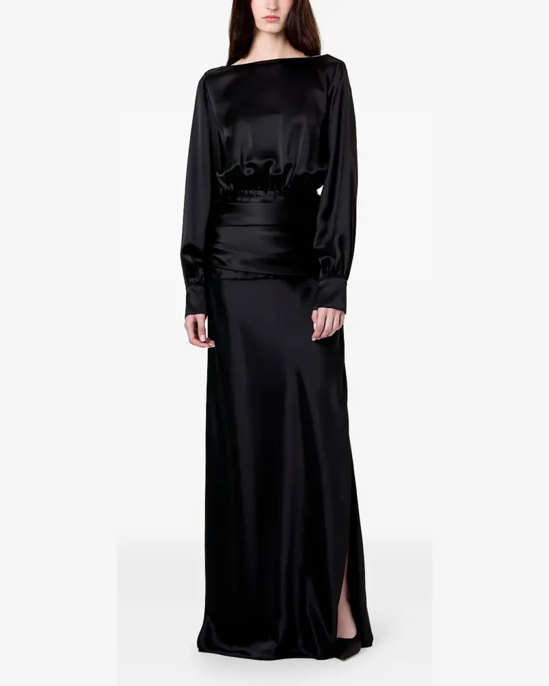 NICHOLAS Samina long-sleeves ruched maxi dress - Schwarz Schwarz