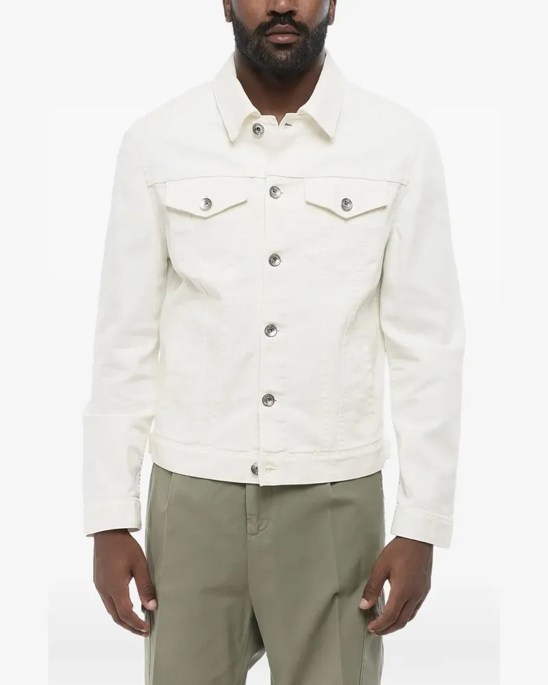 Brunello Cucinelli Sahariano Jeansjacke - Weiß Weiß
