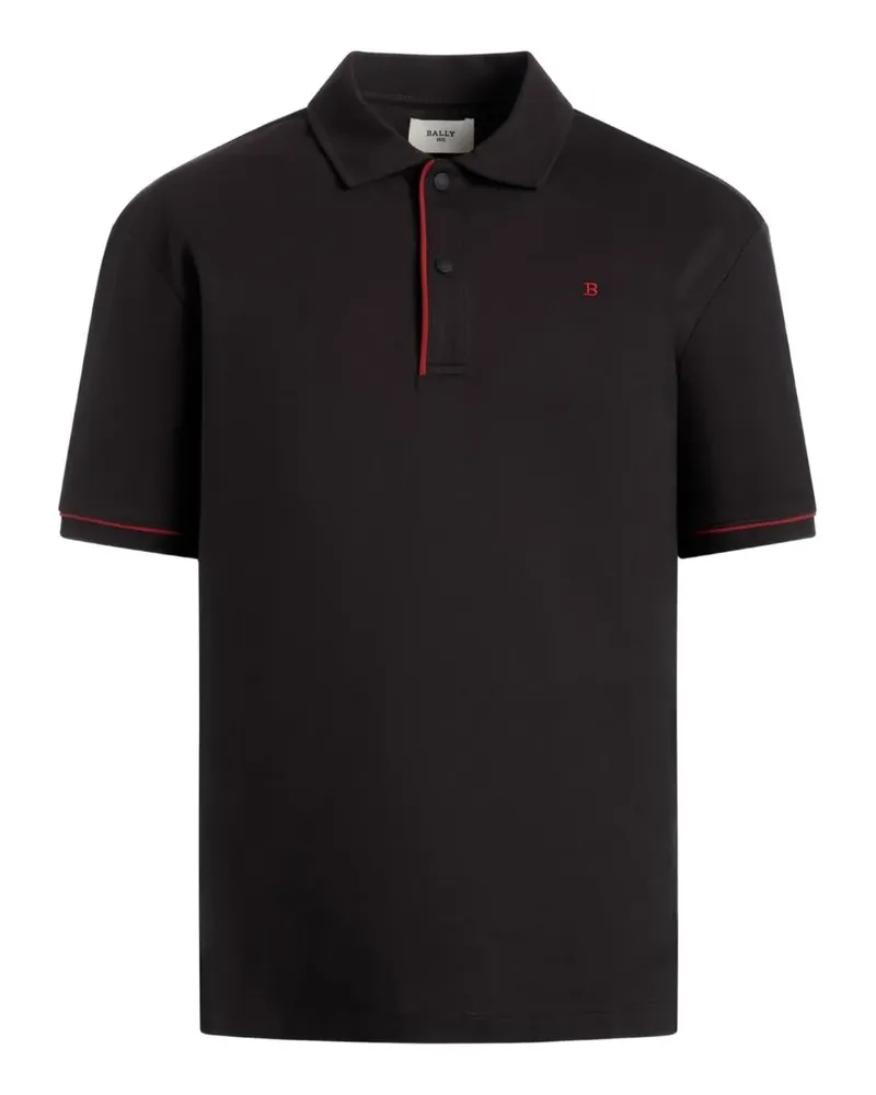 Bally Poloshirt aus Piqué-Strick - Schwarz Schwarz