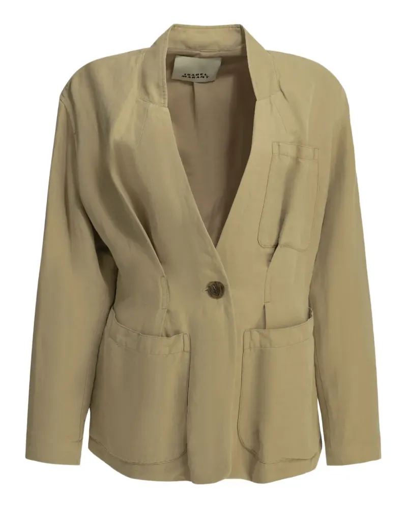 Isabel Marant button-fastening pocket-detail coat - Nude Nude