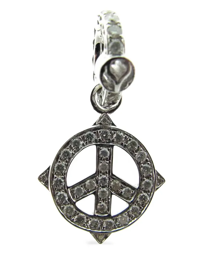 Loree Rodkin 14kt Weißgoldanhänger mit Friedenszeichen mit Diamanten - Silber Silber