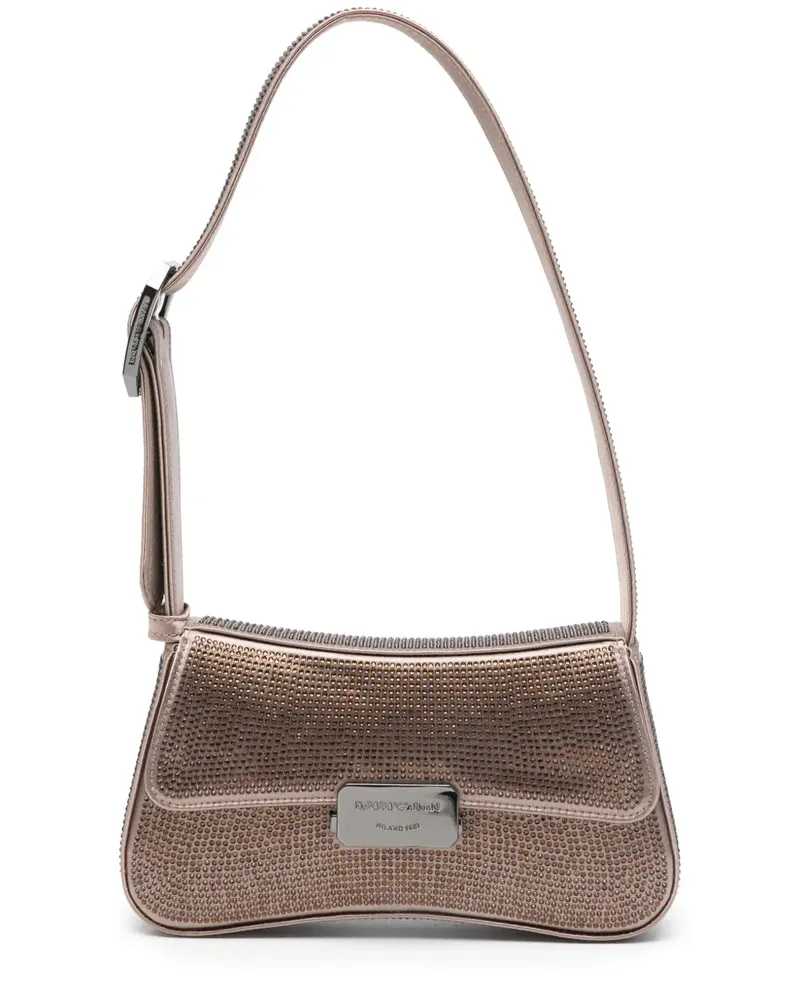 Emporio Armani Schultertasche mit Strass - Braun Braun