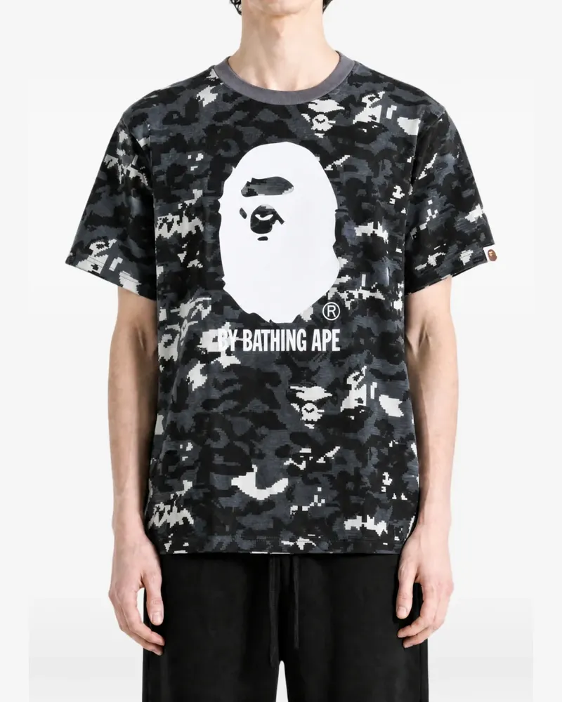 BAPE Multi Pixel T-Shirt mit Camouflage-Print - Schwarz Schwarz