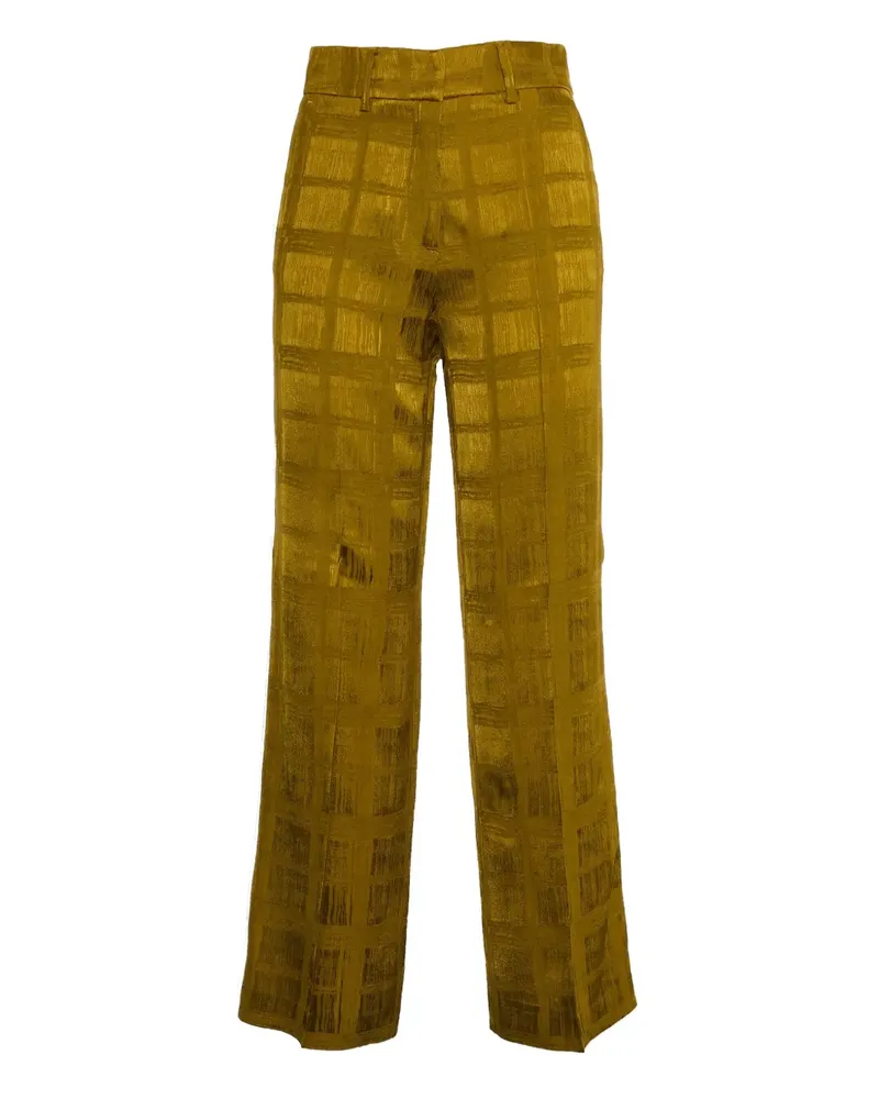 Momoni Karierte Mamao Hose mit geradem Bein - Gelb Gelb