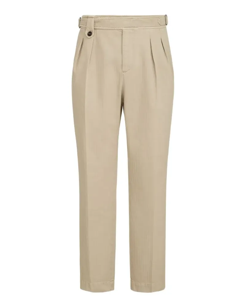 Brunello Cucinelli Hose mit Zickzackmuster und doppelten Falten und Taillenlaschen - Nude Nude