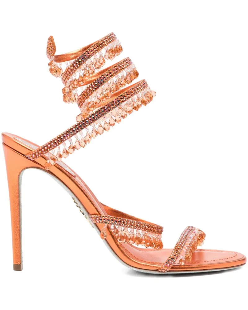 René Caovilla 100mm Chandelier sandals - Orange Orange