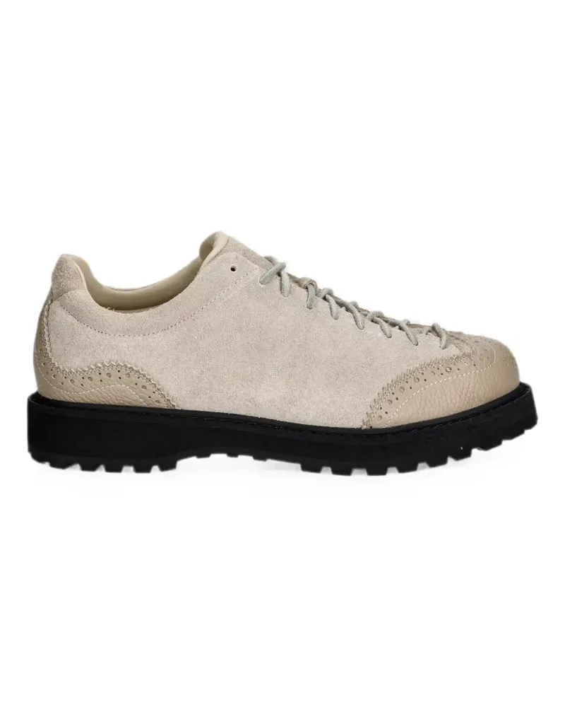 Diemme brogue-detail panelled lace-up derby shoes - Nude Nude