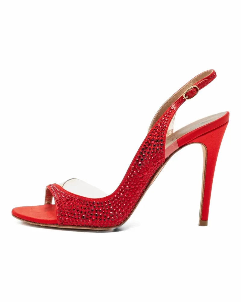 Gina crystal-embellished slingback sandals - Rot Rot