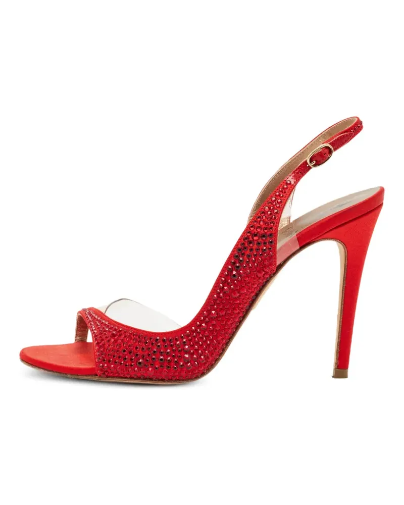 Gina crystal-embellished slingback sandals - Rot Rot