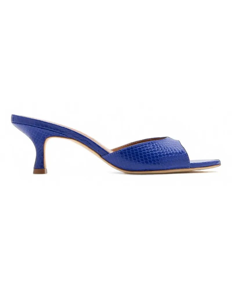 STAUD Brigitte snakeskin-effect mules - Blau Blau
