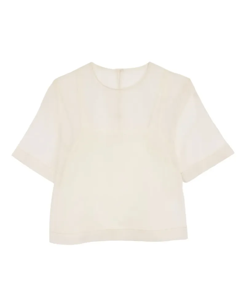 AMI Paris Semi-transparentes Top - Weiß Weiß