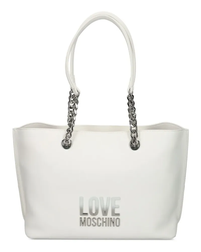 Moschino Schultertasche mit Logo - Weiß Weiß