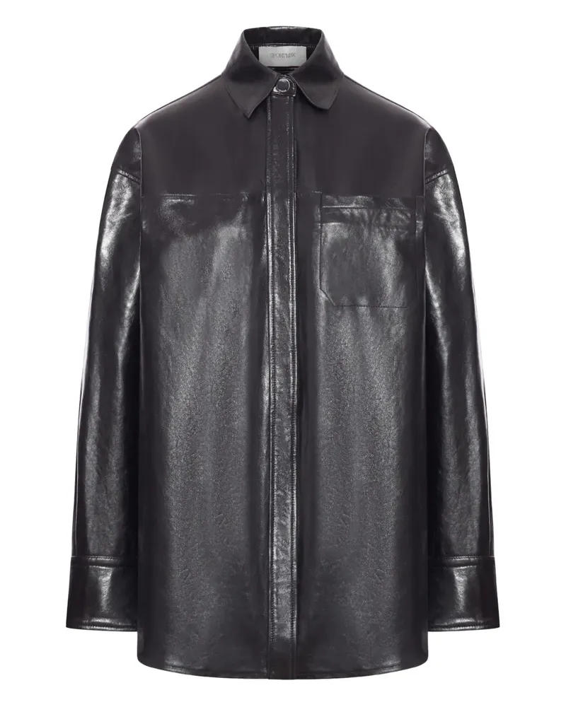 SPORTMAX patch-pocket classic-collar jacket - Schwarz Schwarz
