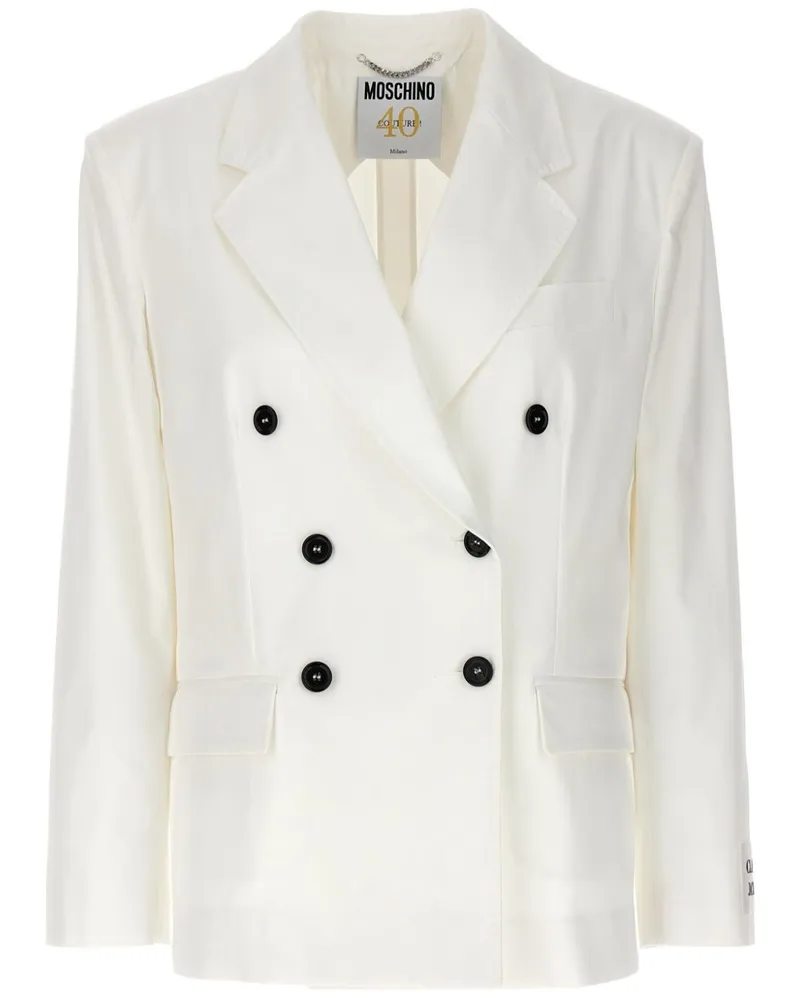 Moschino Doppelreihiger Blazer - Weiß Weiß