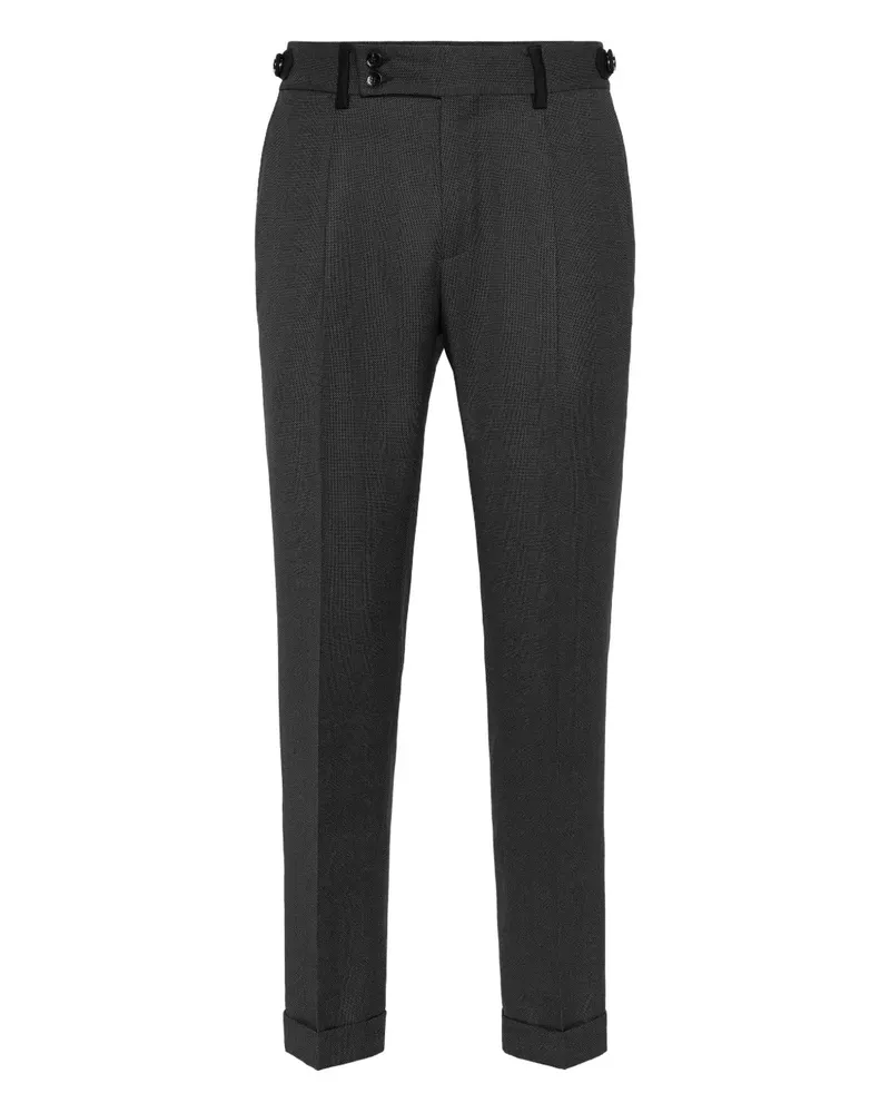 Billionaire Bundfaltenhose mit Gürteleinsatz - Grau Grau