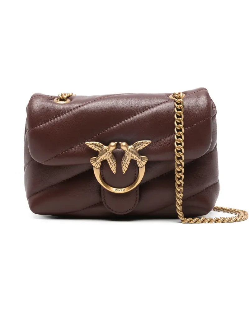 Pinko Gesteppte Love Puff Schultertasche - Braun Braun