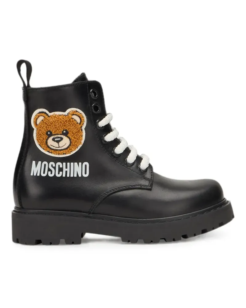 Moschino logo-print boots - Schwarz Schwarz
