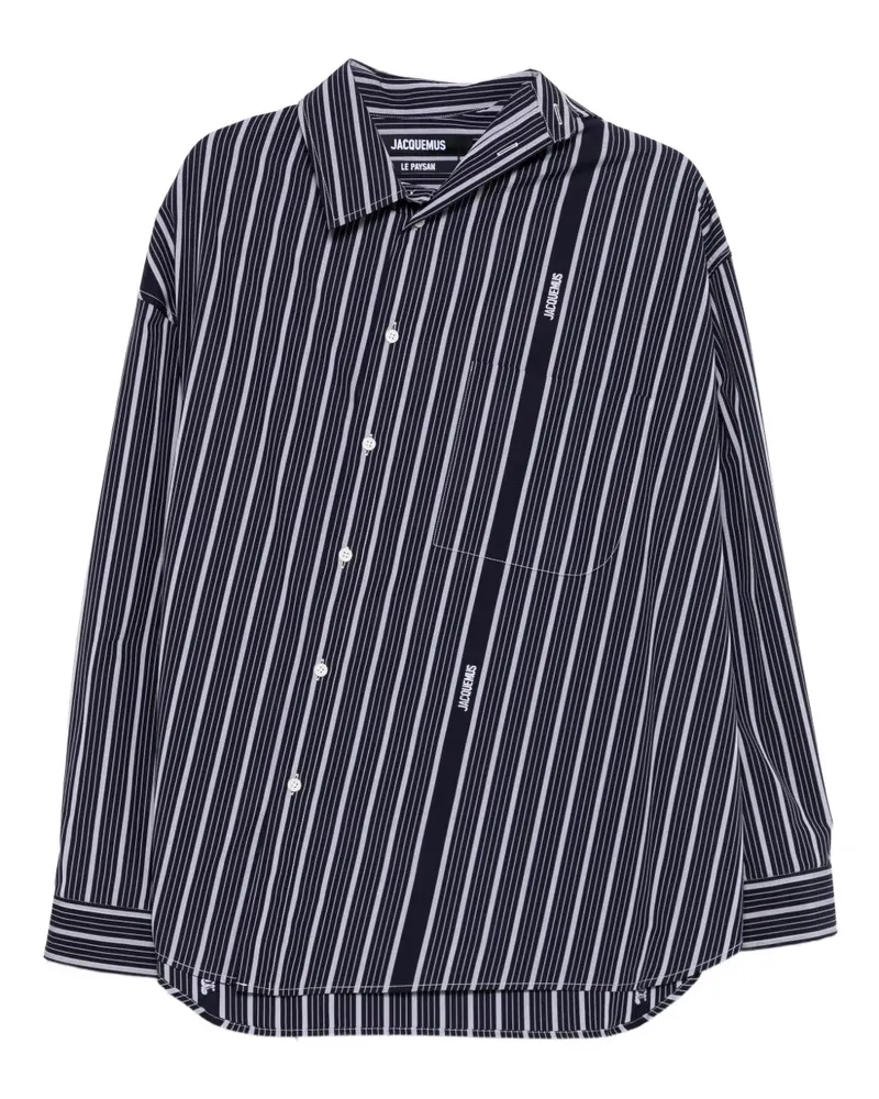 Jacquemus Gestreiftes Hemd mit Logo - Blau Blau
