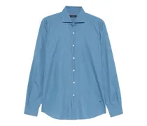 Button-down-Hemd mit französischem Kragen - Blau