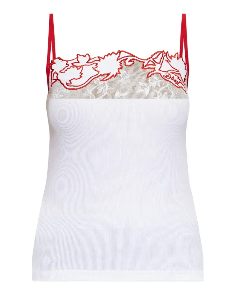 Diesel T-Edna embroidered lace-trim top - Weiß Weiß