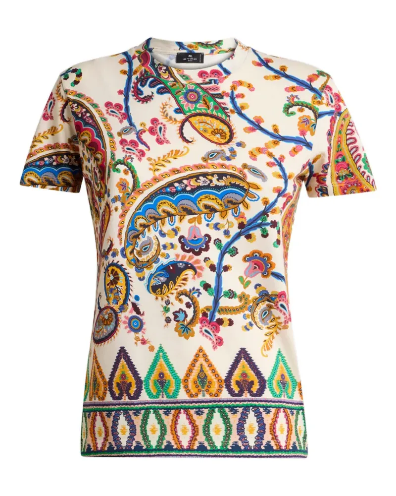 Etro floral paisley medallion T-shirt - Nude Nude